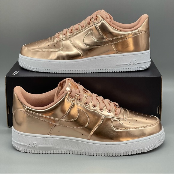 NEW Nike Air Force 1 Low White Rose Gold Sneakers Brand New - Picture 3 of 12